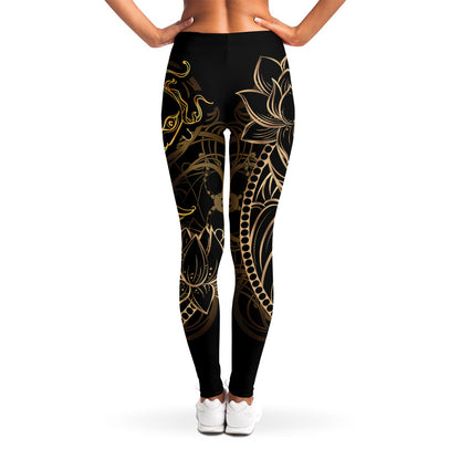 Gold Koi Carp Fish Print Women's Leggings