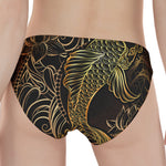 Gold Koi Carp Fish Print Women's Panties