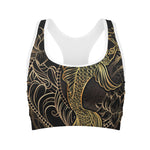 Gold Koi Carp Fish Print Women's Sports Bra