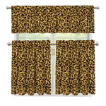 Gold Leopard (NOT Real) Glitter Print 3 Piece Kitchen Curtains