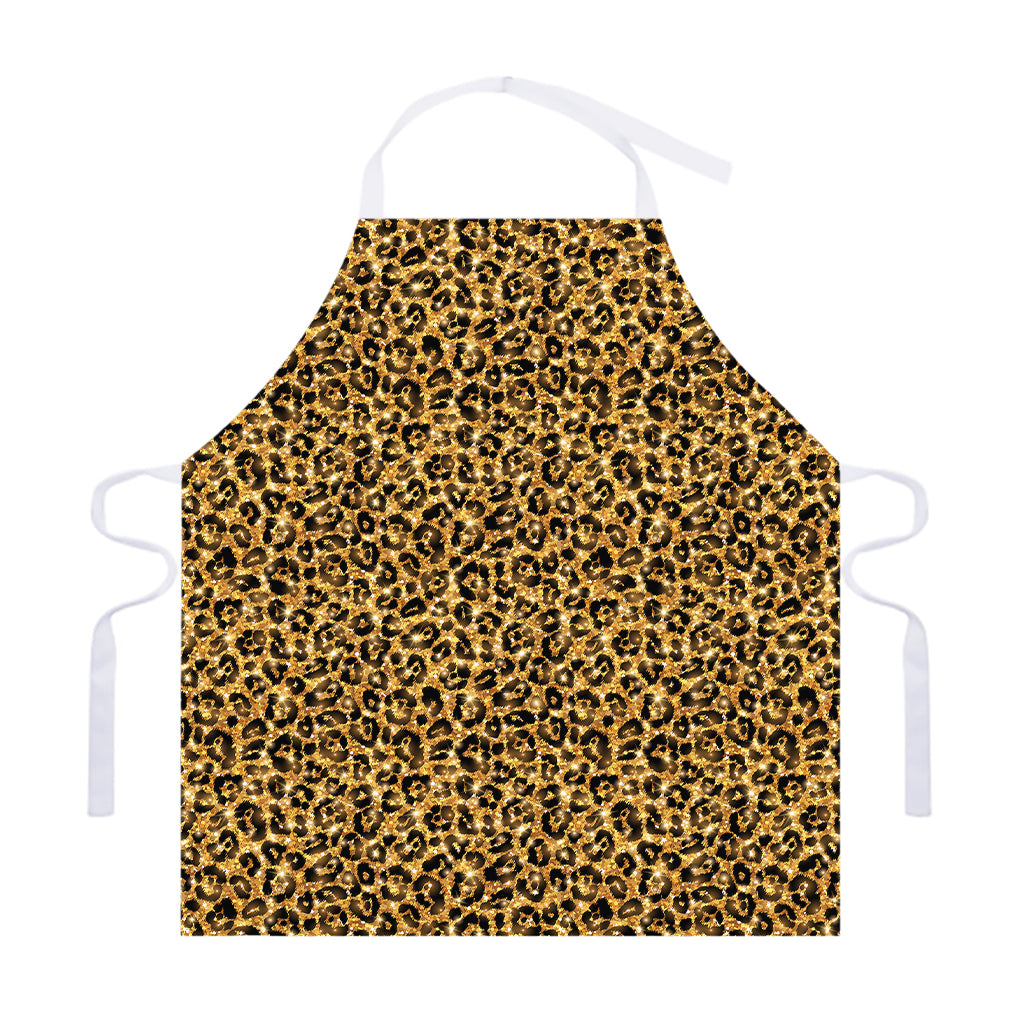 Gold Leopard (NOT Real) Glitter Print Adjustable Apron