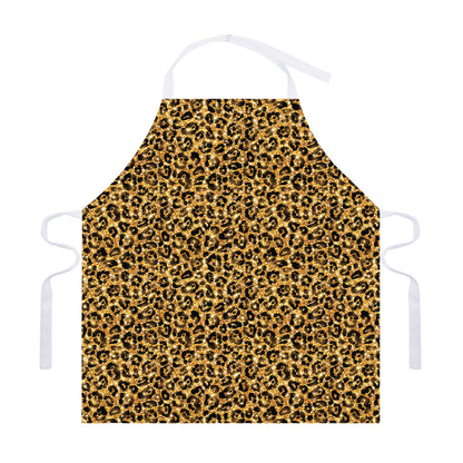 Gold Leopard (NOT Real) Glitter Print Adjustable Apron
