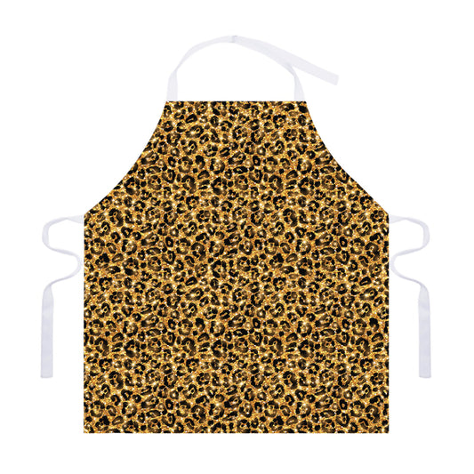 Gold Leopard (NOT Real) Glitter Print Adjustable Apron