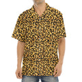 Gold Leopard (NOT Real) Glitter Print Aloha Shirt