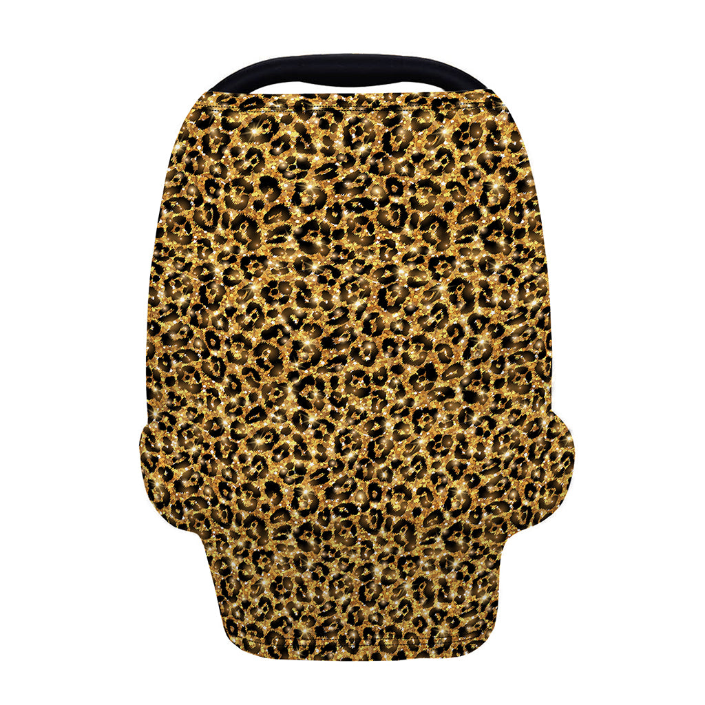 Gold Leopard (NOT Real) Glitter Print Baby Seat Cover