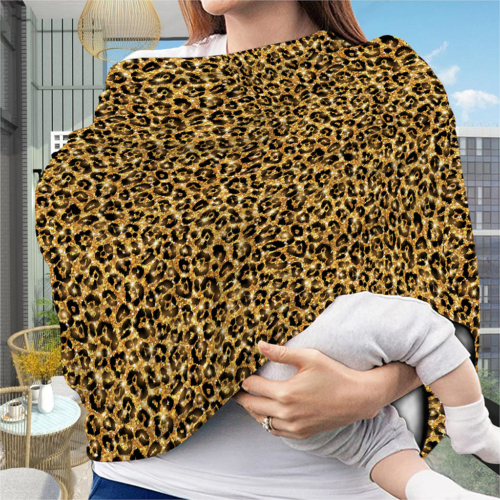 Gold Leopard (NOT Real) Glitter Print Baby Seat Cover