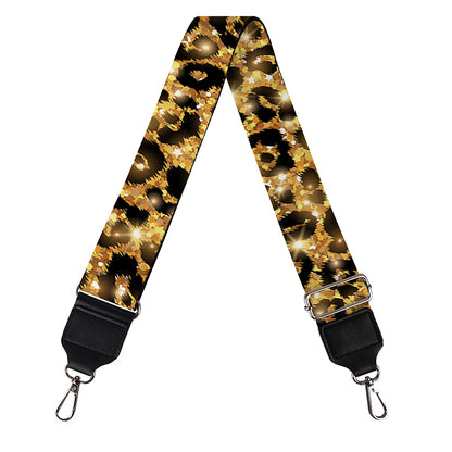 Gold Leopard (NOT Real) Glitter Print Bag Strap