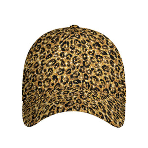 Gold Leopard (NOT Real) Glitter Print Baseball Cap