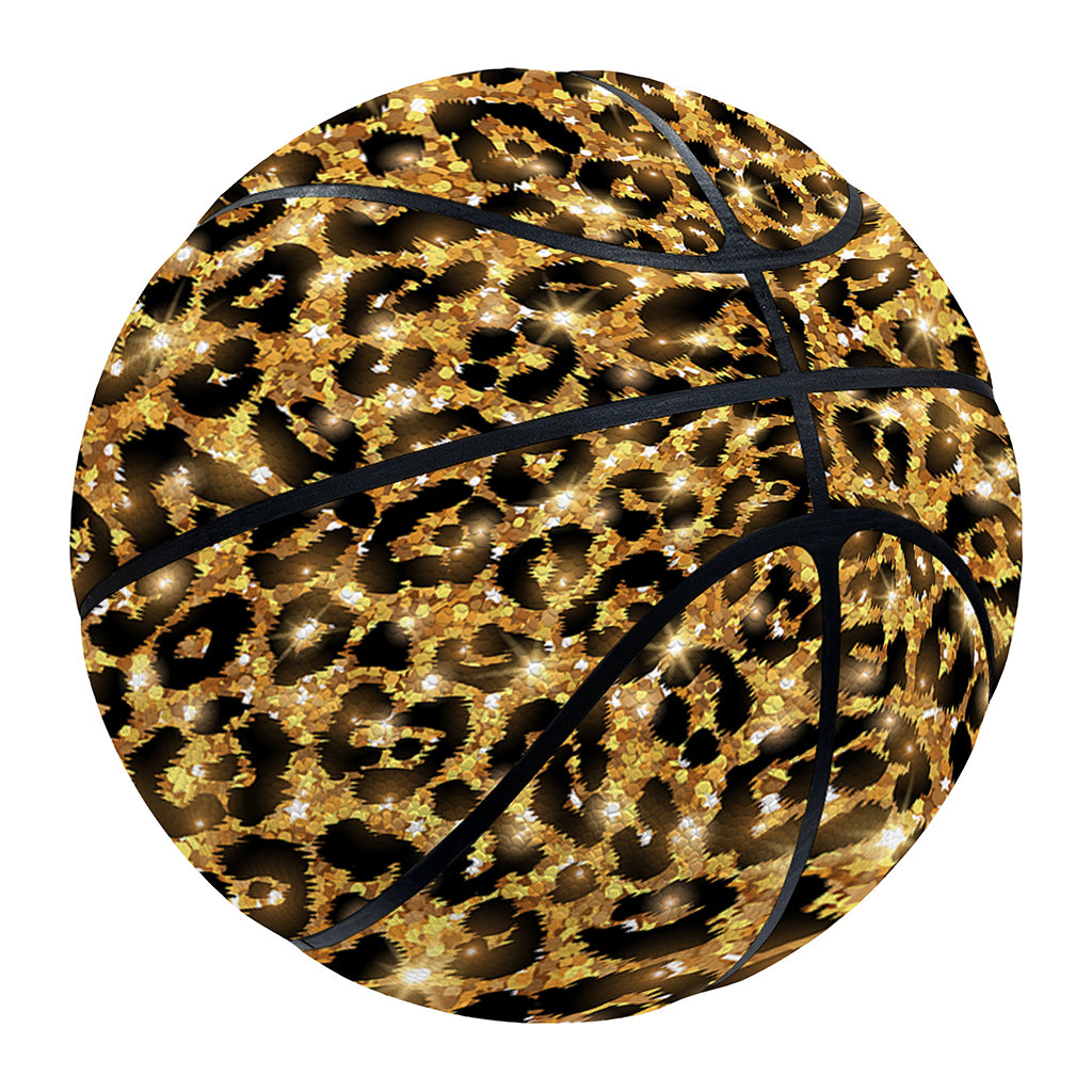 Gold Leopard (NOT Real) Glitter Print Basketball