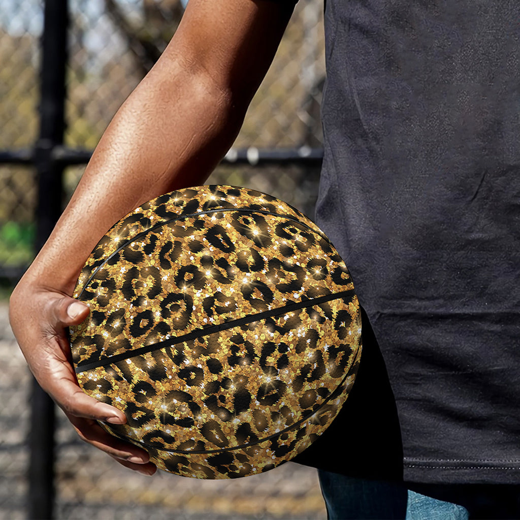 Gold Leopard (NOT Real) Glitter Print Basketball