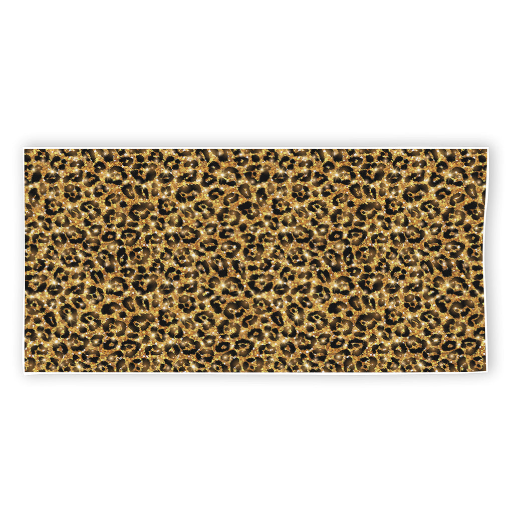 Gold Leopard (NOT Real) Glitter Print Beach Towel