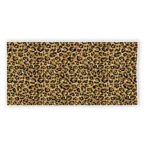 Gold Leopard (NOT Real) Glitter Print Beach Towel