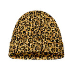 Gold Leopard (NOT Real) Glitter Print Beanie