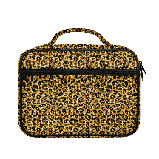 Gold Leopard (NOT Real) Glitter Print Briefcase Bible Bag