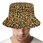 Gold Leopard (NOT Real) Glitter Print Bucket Hat