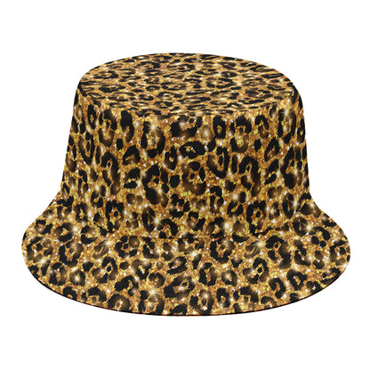 Gold Leopard (NOT Real) Glitter Print Bucket Hat