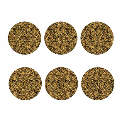 Gold Leopard (NOT Real) Glitter Print Coaster Set