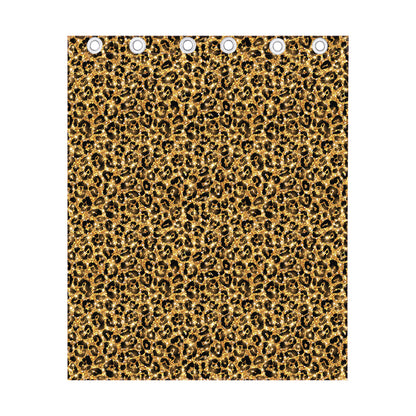 Gold Leopard (NOT Real) Glitter Print Curtain