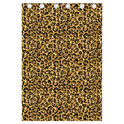 Gold Leopard (NOT Real) Glitter Print Curtain