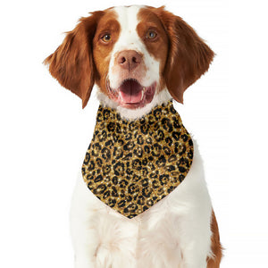 Gold Leopard (NOT Real) Glitter Print Dog Bandana