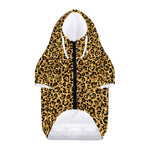 Gold Leopard (NOT Real) Glitter Print Dog Zip Up Hoodie