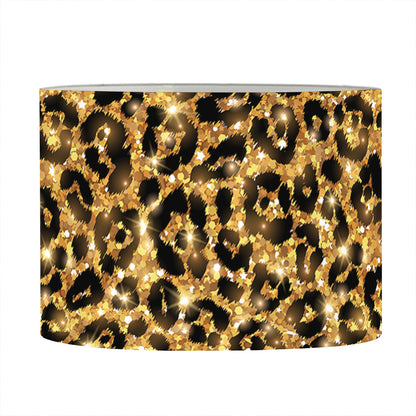 Gold Leopard (NOT Real) Glitter Print Drum Lamp Shade
