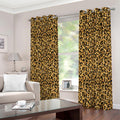 Gold Leopard (NOT Real) Glitter Print Extra Wide Grommet Curtains