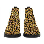 Gold Leopard (NOT Real) Glitter Print Flat Ankle Boots