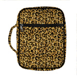 Gold Leopard (NOT Real) Glitter Print Front Pocket Bible Bag