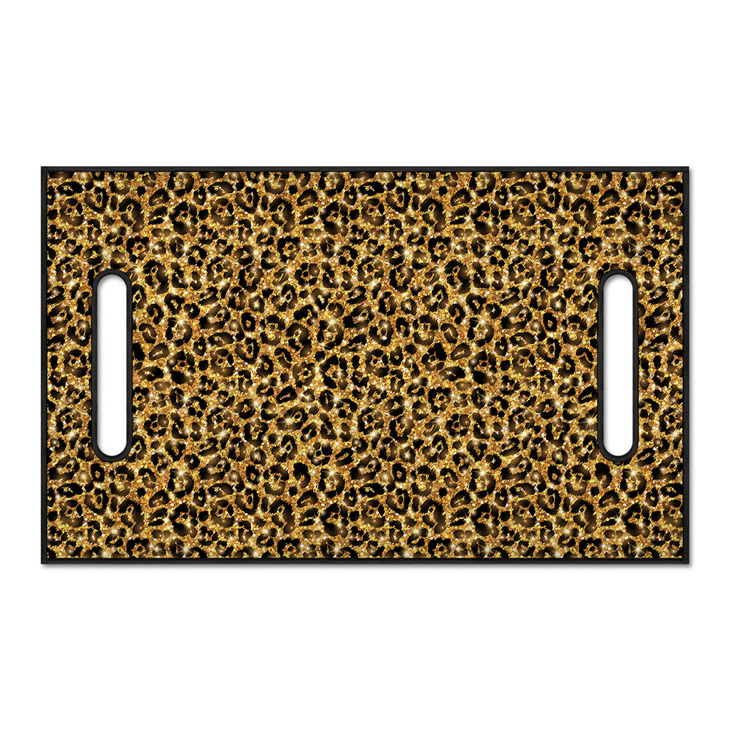 Gold Leopard (NOT Real) Glitter Print Golf Cart Seat Cover