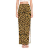 Gold Leopard (NOT Real) Glitter Print High Slit Maxi Skirt