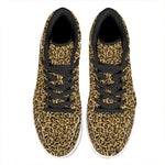 Gold Leopard (NOT Real) Glitter Print High Top Leather Sneakers
