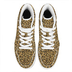 Gold Leopard (NOT Real) Glitter Print High Top Leather Sneakers