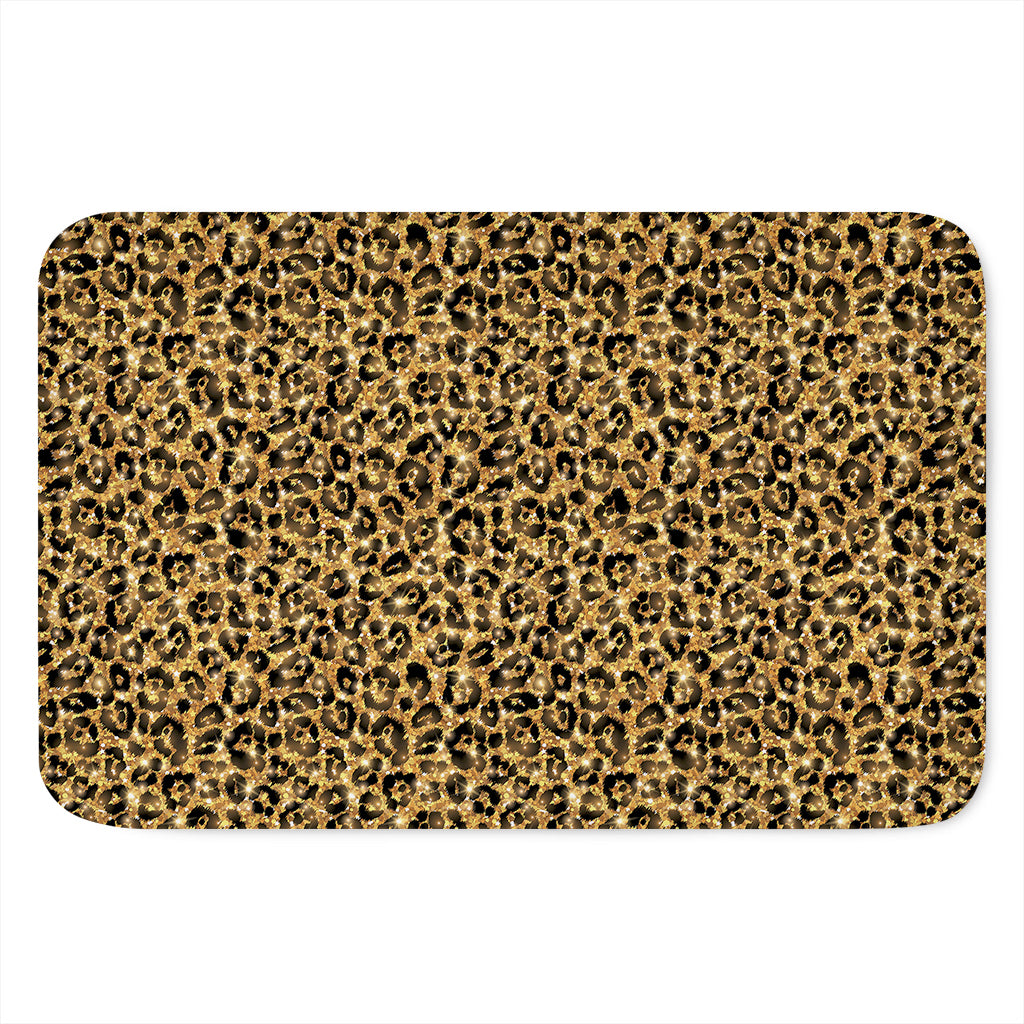 Gold Leopard (NOT Real) Glitter Print Indoor Door Mat
