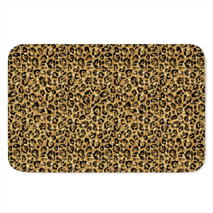 Gold Leopard (NOT Real) Glitter Print Indoor Door Mat