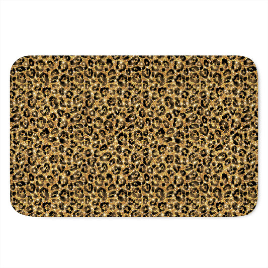 Gold Leopard (NOT Real) Glitter Print Indoor Door Mat