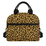 Gold Leopard (NOT Real) Glitter Print Insulated Lunch Bag