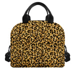 Gold Leopard (NOT Real) Glitter Print Insulated Lunch Bag