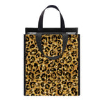 Gold Leopard (NOT Real) Glitter Print Insulated Lunch Tote