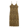 Gold Leopard (NOT Real) Glitter Print Jersey Midi Cami Dress