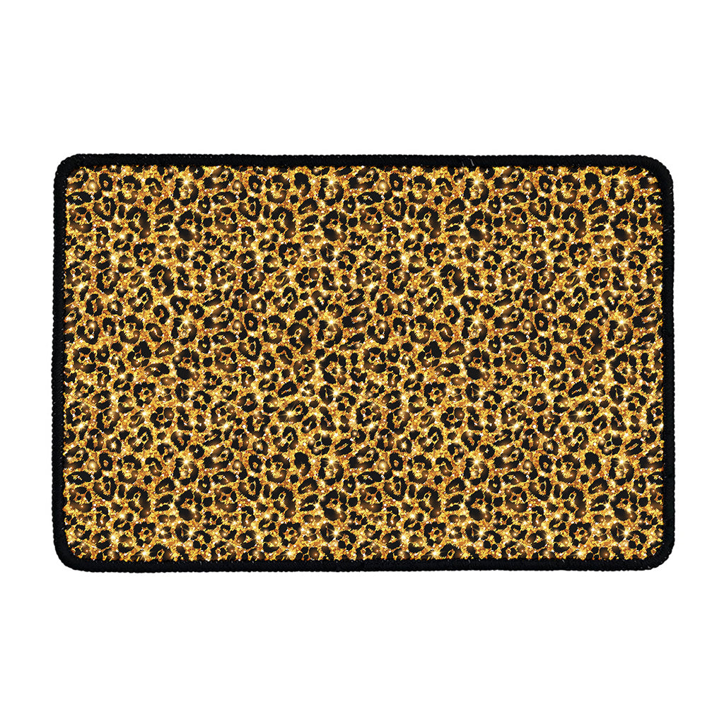 Gold Leopard (NOT Real) Glitter Print Kitchen Mat