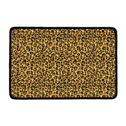 Gold Leopard (NOT Real) Glitter Print Kitchen Mat