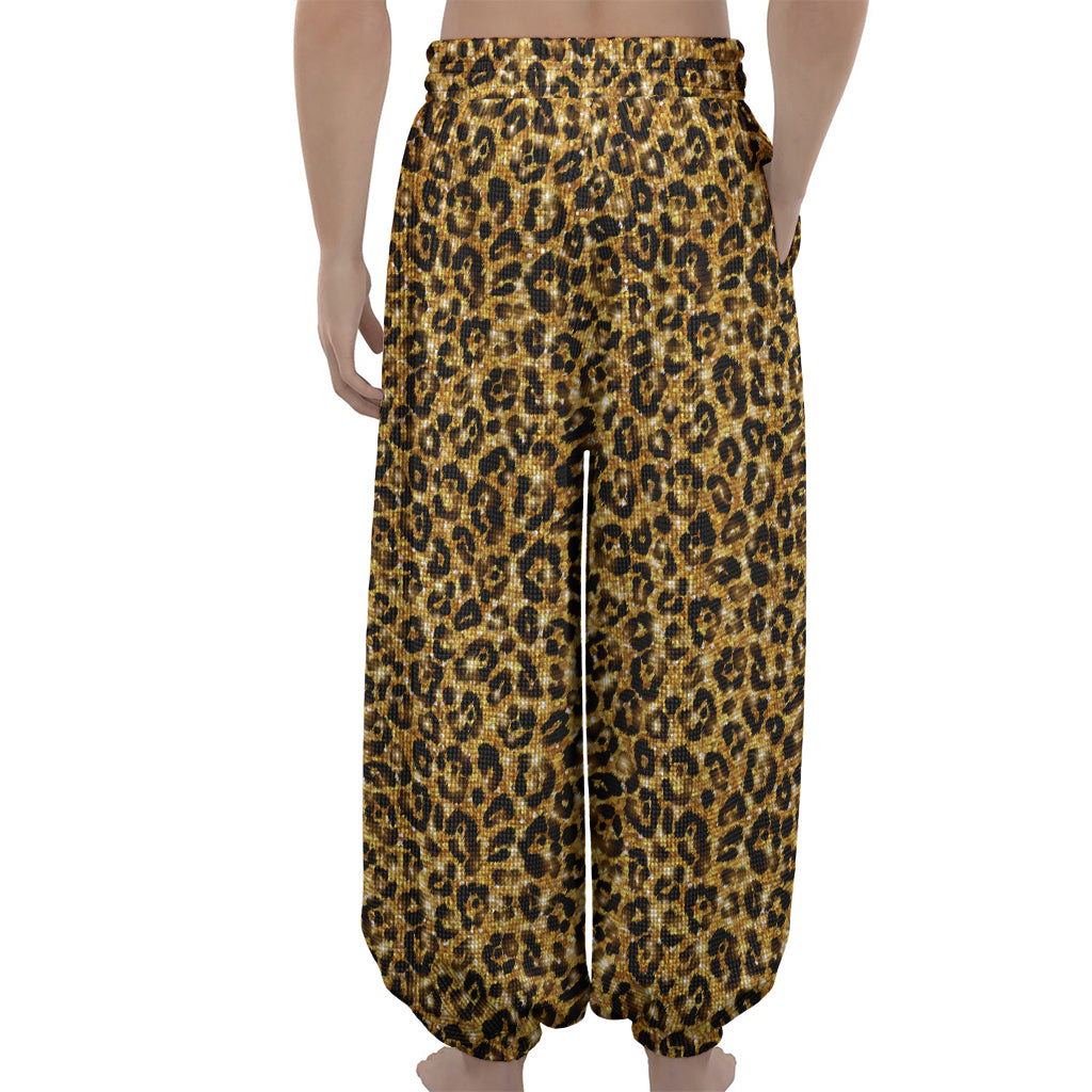 Gold Leopard (NOT Real) Glitter Print Lantern Pants