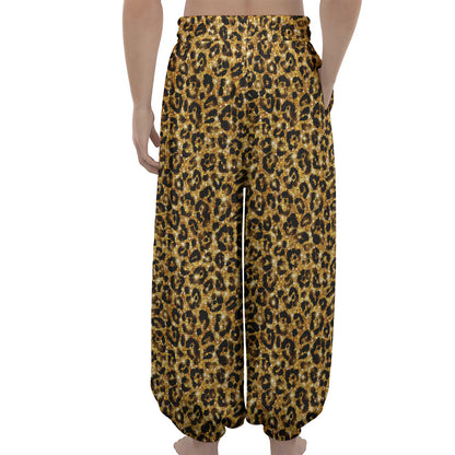 Gold Leopard (NOT Real) Glitter Print Lantern Pants