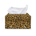 Gold Leopard (NOT Real) Glitter Print Leather Tissue Box Cover