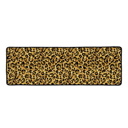 Gold Leopard (NOT Real) Glitter Print Long Kitchen Mat