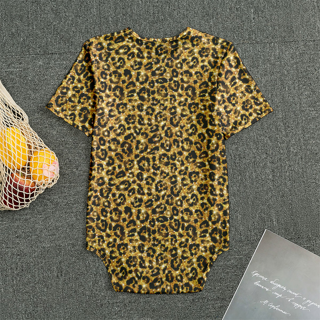 Gold Leopard (NOT Real) Glitter Print Men's Bodysuit