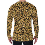 Gold Leopard (NOT Real) Glitter Print Men's Long Sleeve T-Shirt