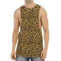 Gold Leopard (NOT Real) Glitter Print Men's Muscle Tank Top