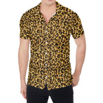 Gold Leopard (NOT Real) Glitter Print Men's Shirt